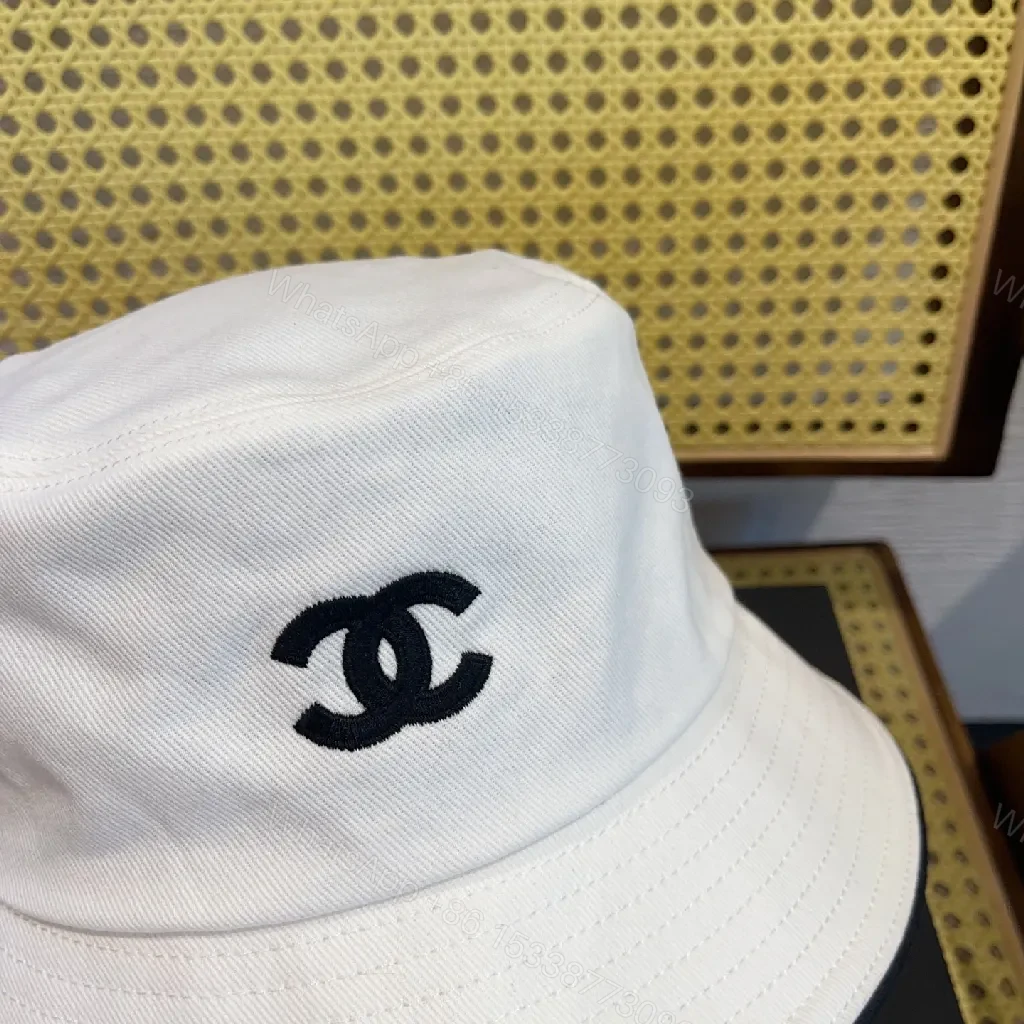 View 5 of White Cotton Bucket Hat - Luxe Minimalist, Subtle Logo