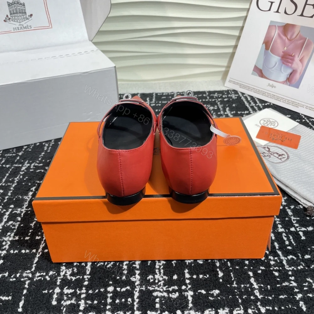 View 8 of 高仿Hermes*Kelly系列H251002Z06小牛皮休閒單鞋紅色免檢版