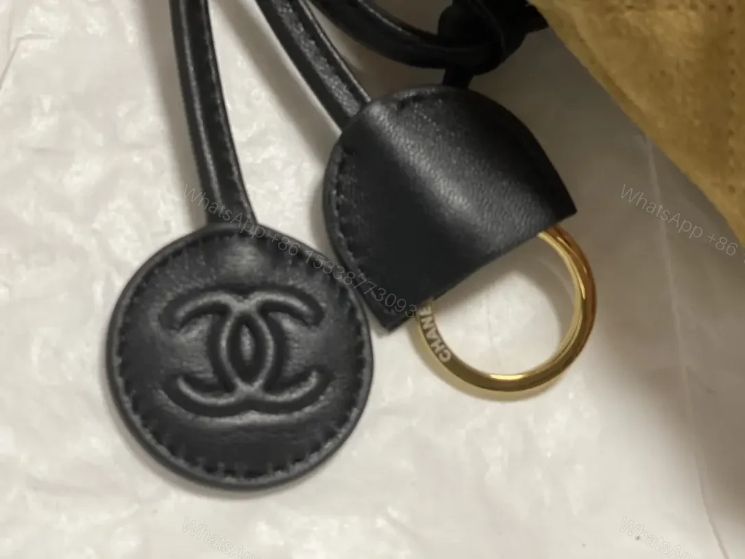 View 8 of Tan/Suede Leather Quilted Shoulder Bag Chanel Logo Accent Bag