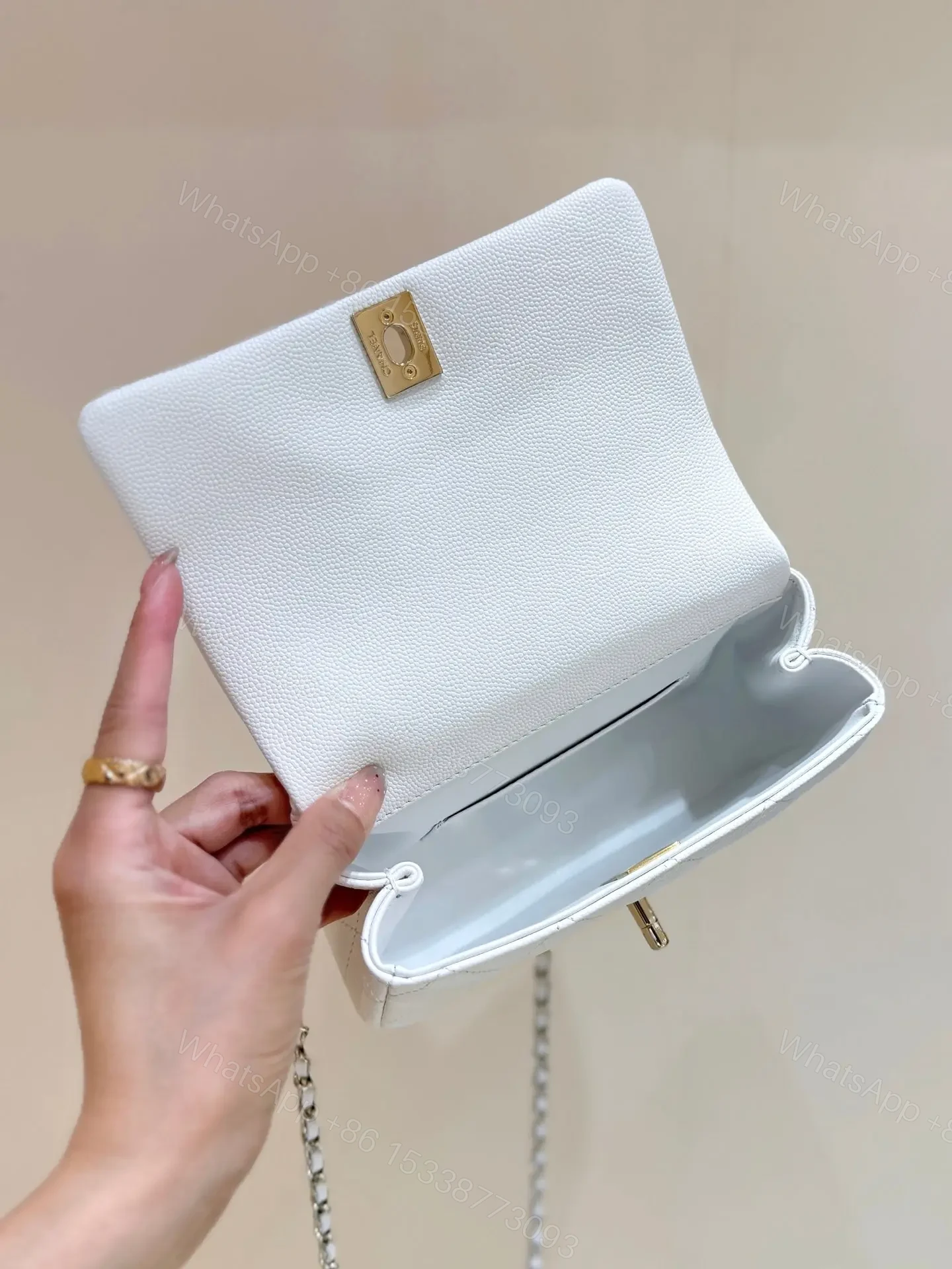 View 4 of Chanel Nano Coco White Handle bag Gold Hardware