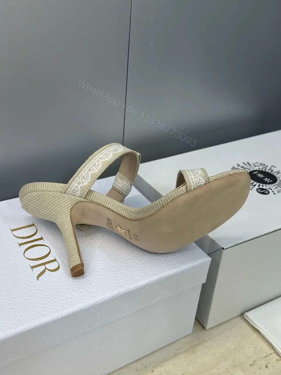 View 10 of Champagne-Embroidered Open-Back Sandals with Cushioned Comfort