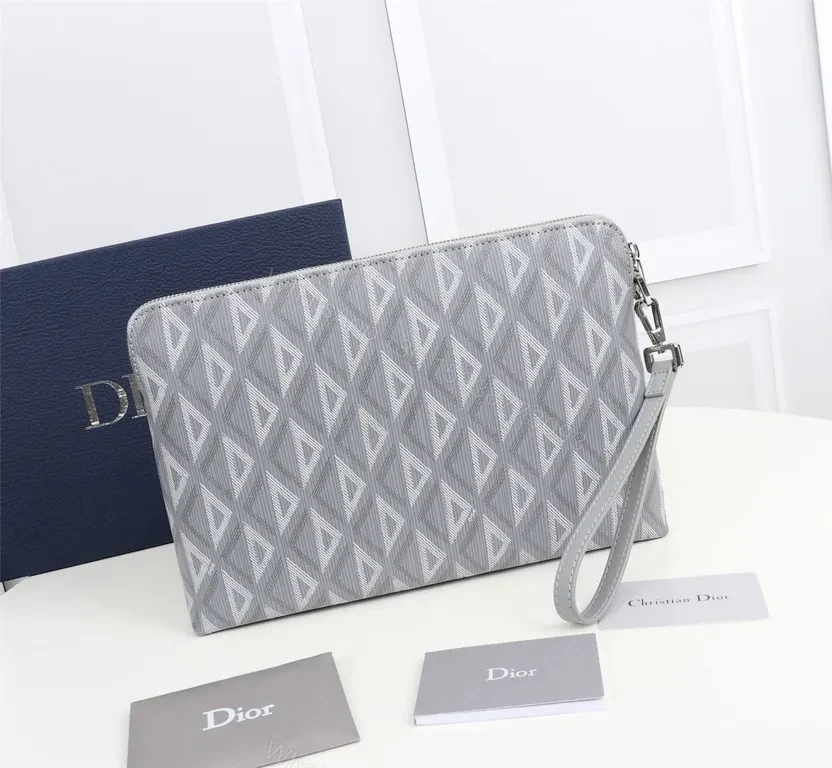 View 7 of Grey Dior Oblique Clutch â€“ Luxe Crossbody/Clutch Bag