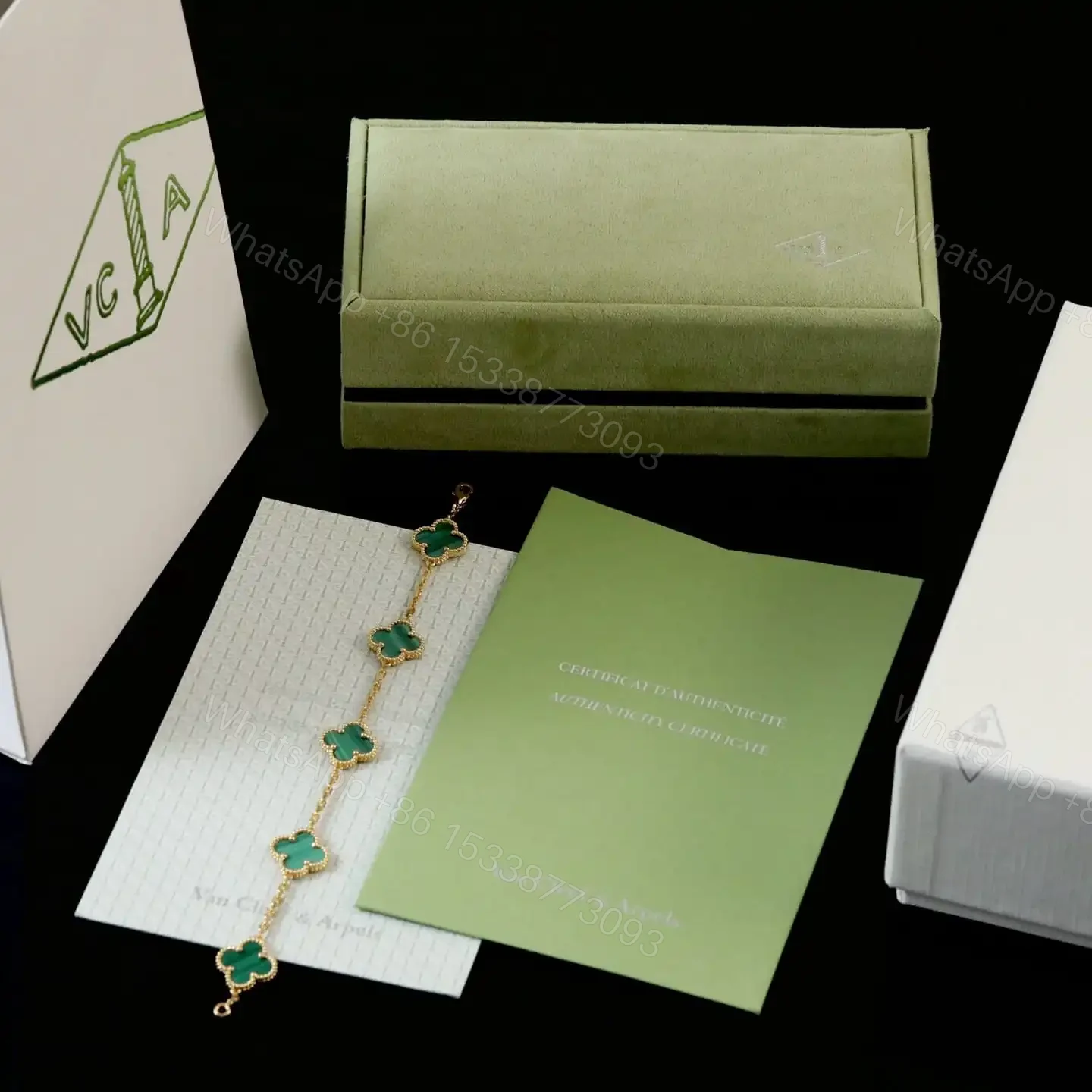 View 13 of 高仿首飾VanCleef&Arpels*RL80900孔雀石黃金手鏈