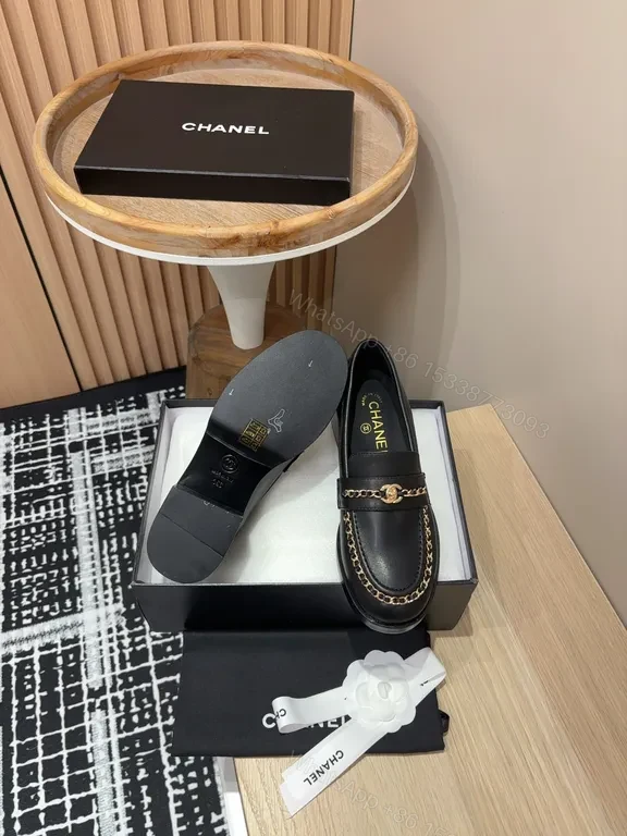 View 5 of Chunky Chain Leather Loafers - Luxe Comfort, Chanel-Inspired