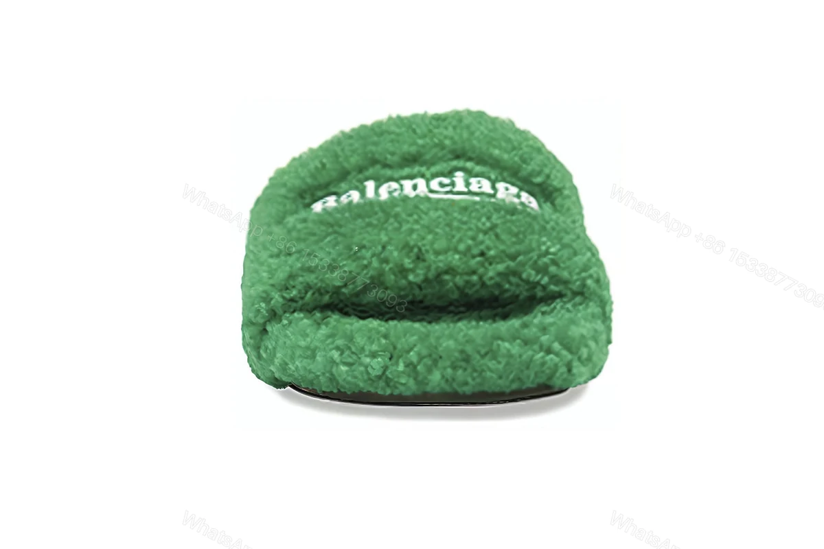 View 2 of Balenciaga Furry Slide Green 654261W2DO13060