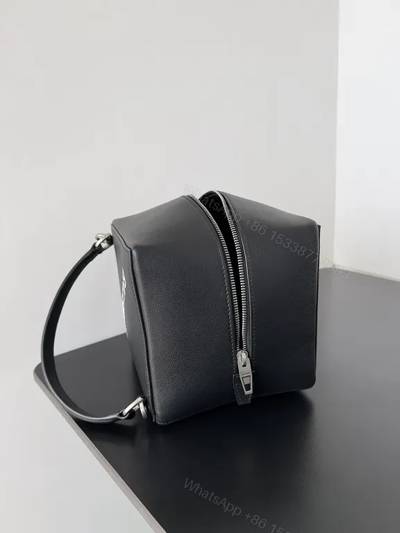View 9 of Balenciaga Mini Bag: Black Textured Leather, Logo-Centric Chic