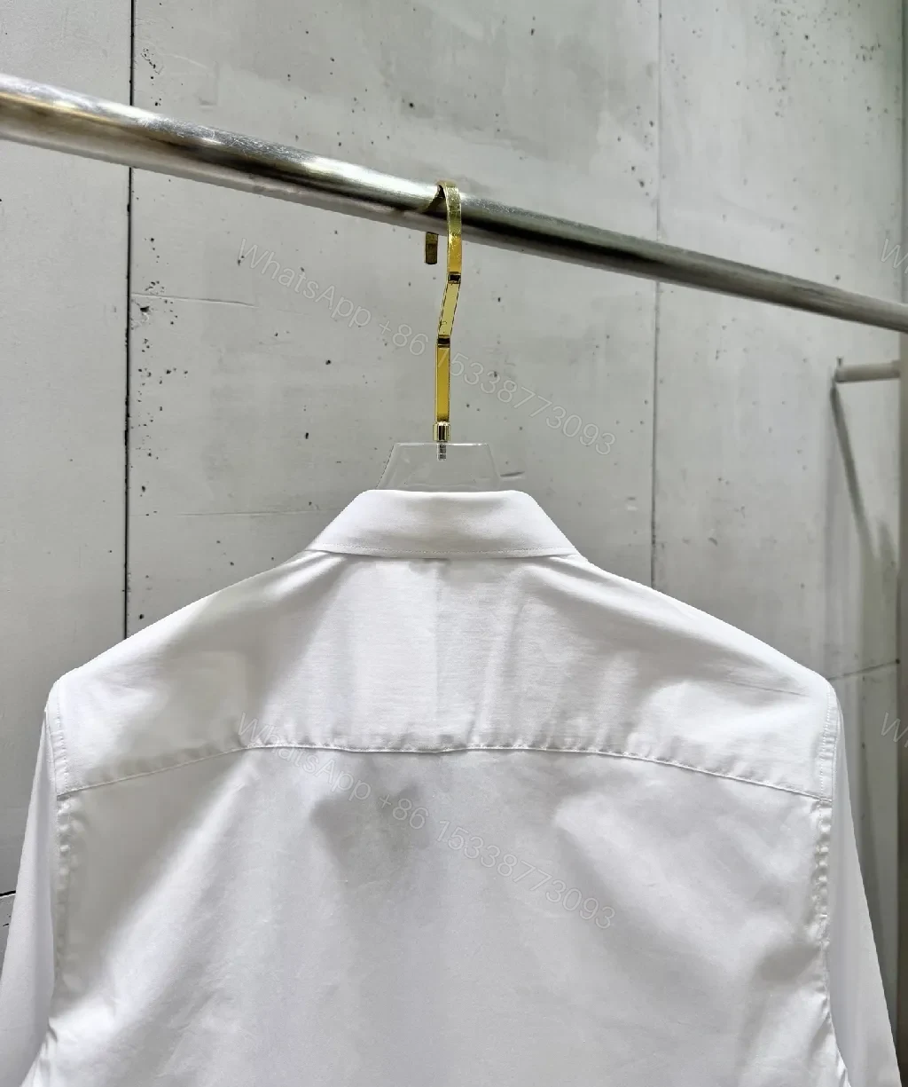 View 5 of White Button-Down Shirt: Subtle LV Crest, Clean Luxury, All-Day Comfort