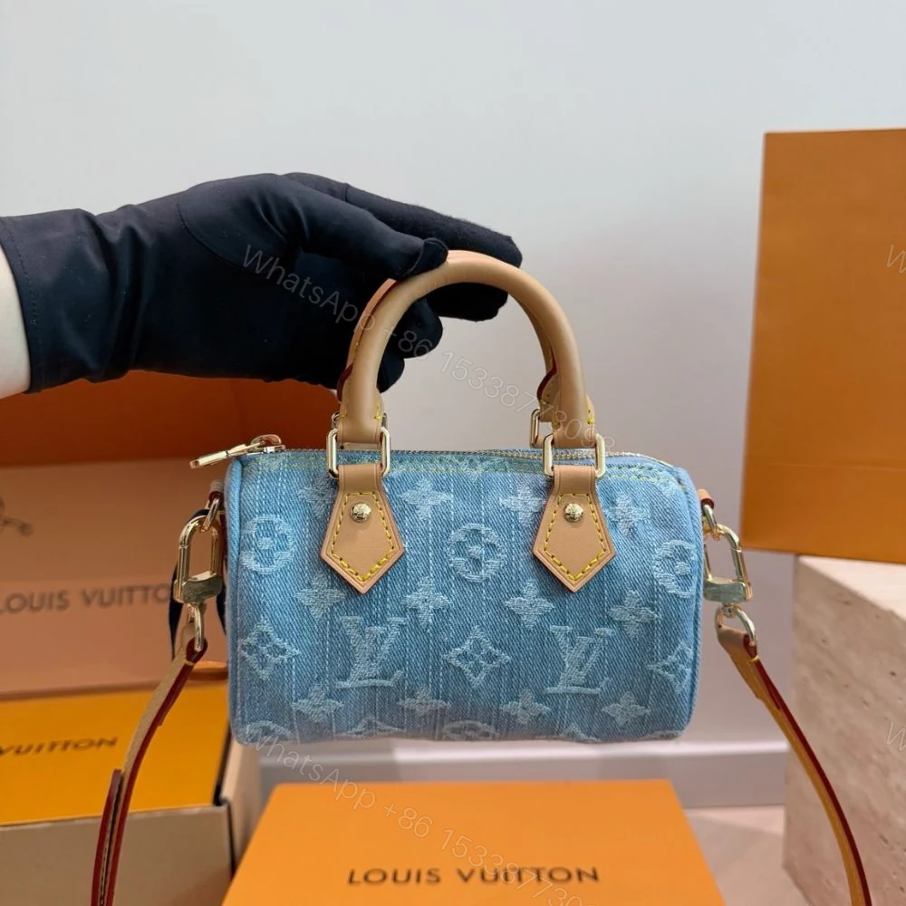 View 3 of Louis Vuitton Denim Blue Nano Speedy 16Cm M11212