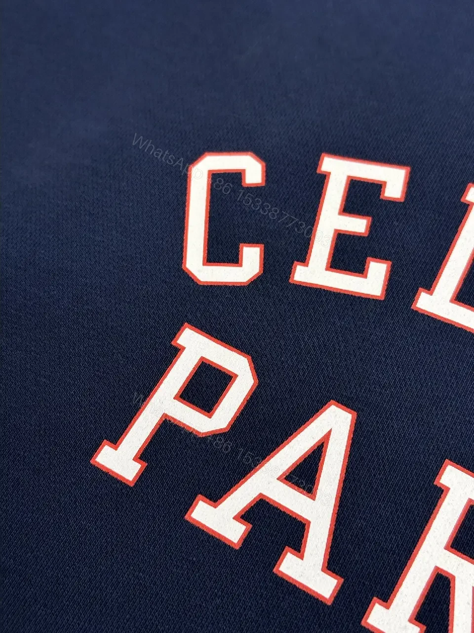 View 5 of Dark Navy Cotton Blend Crewneck Sweatshirt with Emblem