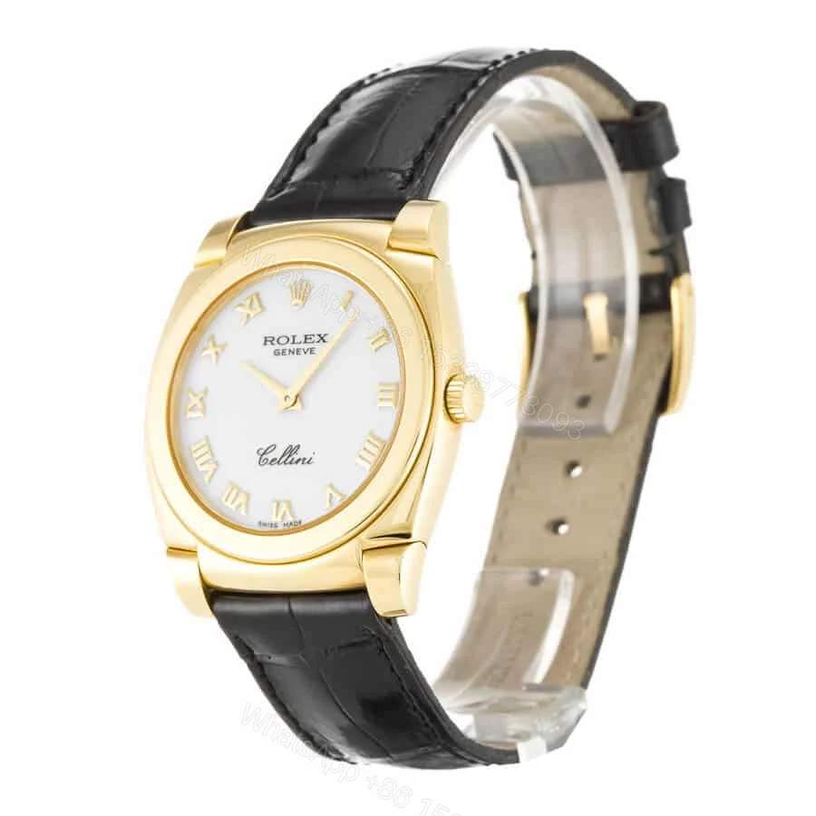 View 2 of Rolex Cellini Geneve 5320/8 Yellow Gold White Dial Super Clone : Swiss-Grade Dress Watch with Articulating Lugs