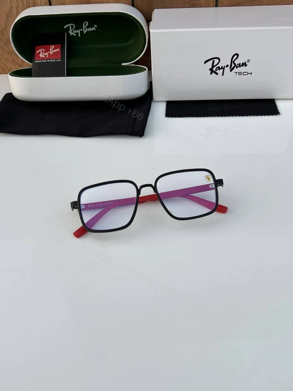 View 2 of First Copy RayBan 8840 Black Plano Sunglasses