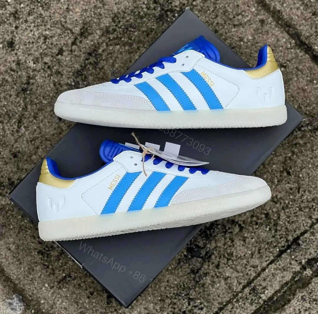 View 3 of First Copy Adidas Lionel Messi X Samba White/Blue