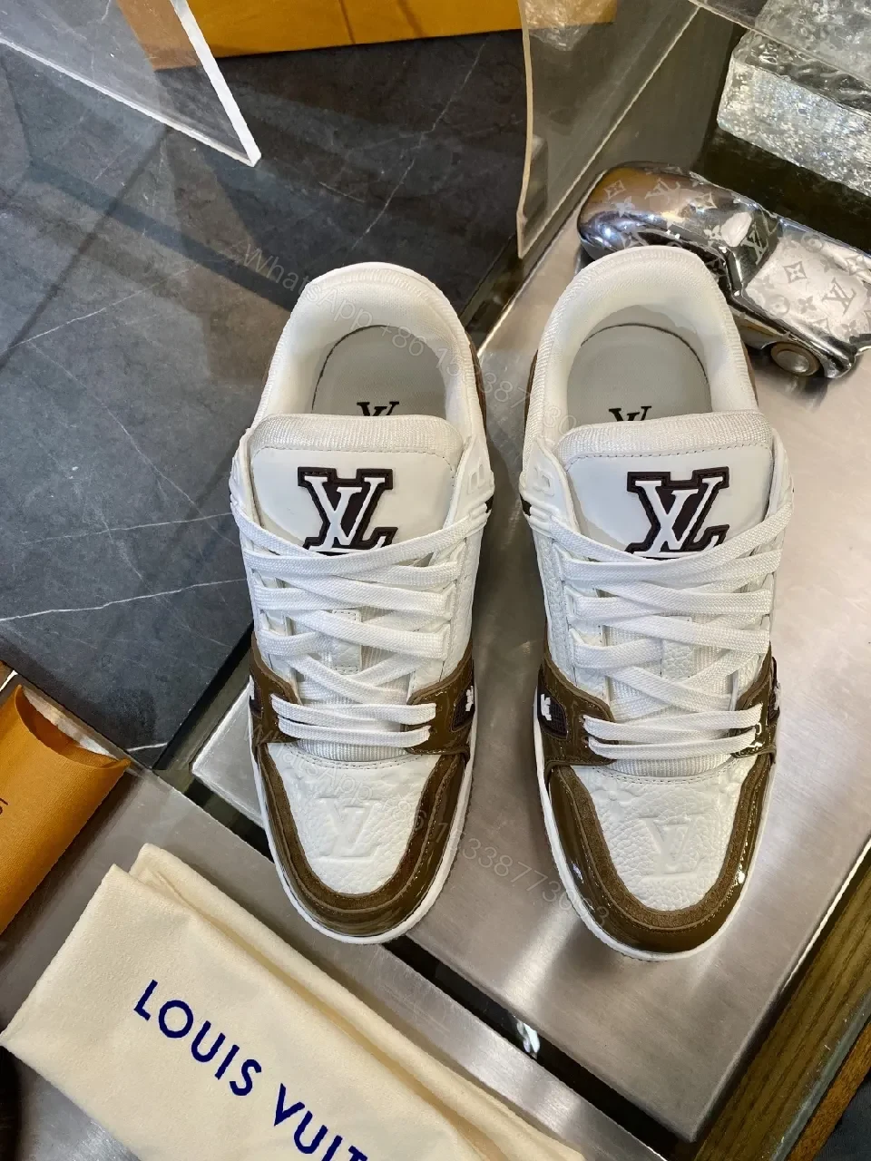 View 8 of Ivory & Brown Luxury Trainer: Modern Designer Comfort