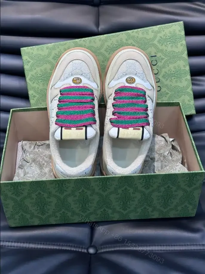 View 4 of GUCCI SCREENER TRAINER SNEAKERS WHITE GG LAME CANVAS – GC173