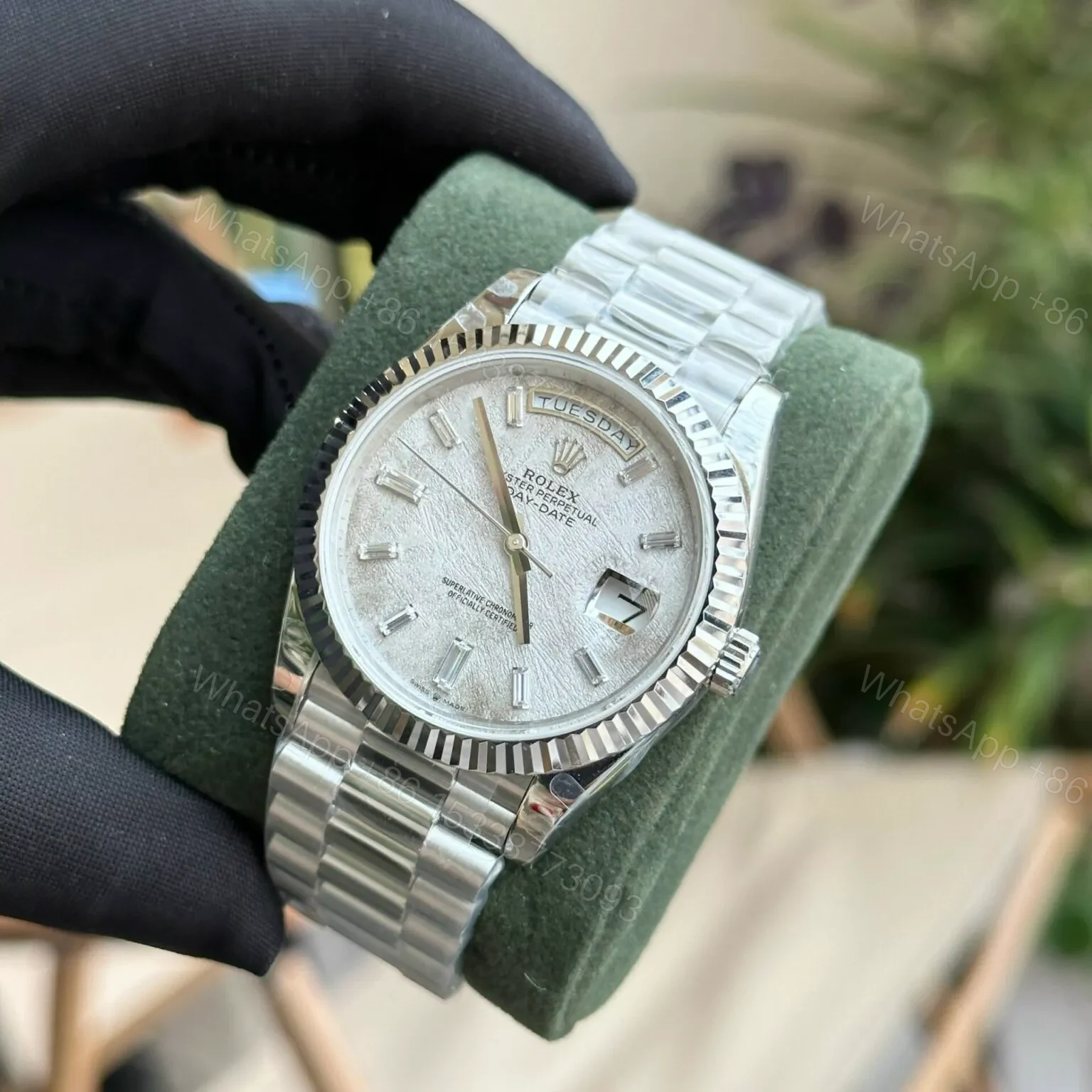 View 3 of Superclone Rolex Day-Date Meteorite Diamond Dial 228236-0011 40 mm