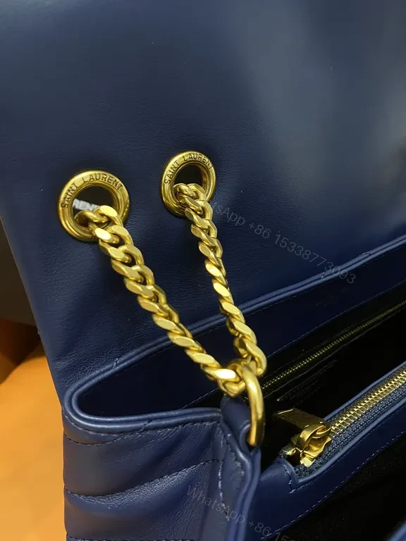 View 2 of Navy MatelassÃ© Loulou Shoulder Bag â€“ Day-to-Night Flex