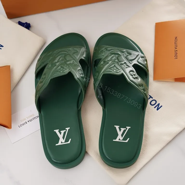 View 9 of Emerald Luxe Embossed Slides â€“ Urban Comfort Footwear