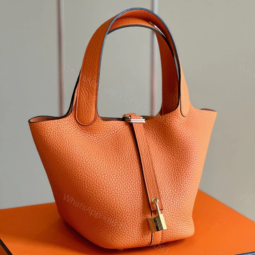 Hermes Picotin 18 Orange Togo Leather Gold Hardware — view 1