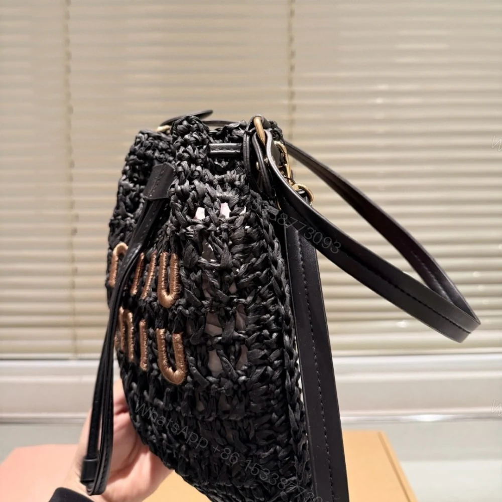 View 3 of MIUMIU WOVEN FABRIC MINI BAG BLACK 22CM