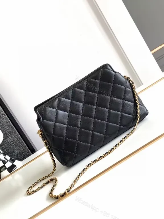 View 3 of Chic Quilted Chain Bag with Gold Hardware Mini Crossbody
