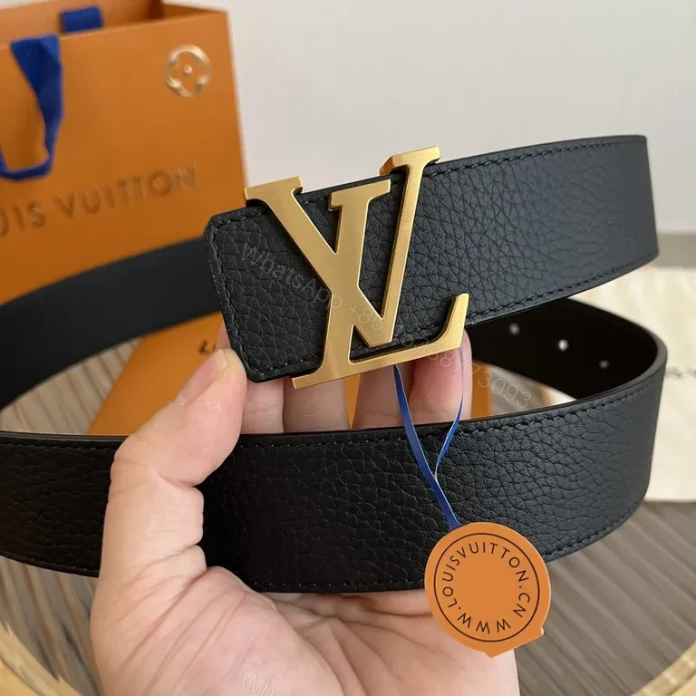 View 6 of Polished Leather LV Monogram Buckle Belt â€” Luxury Everyday Style