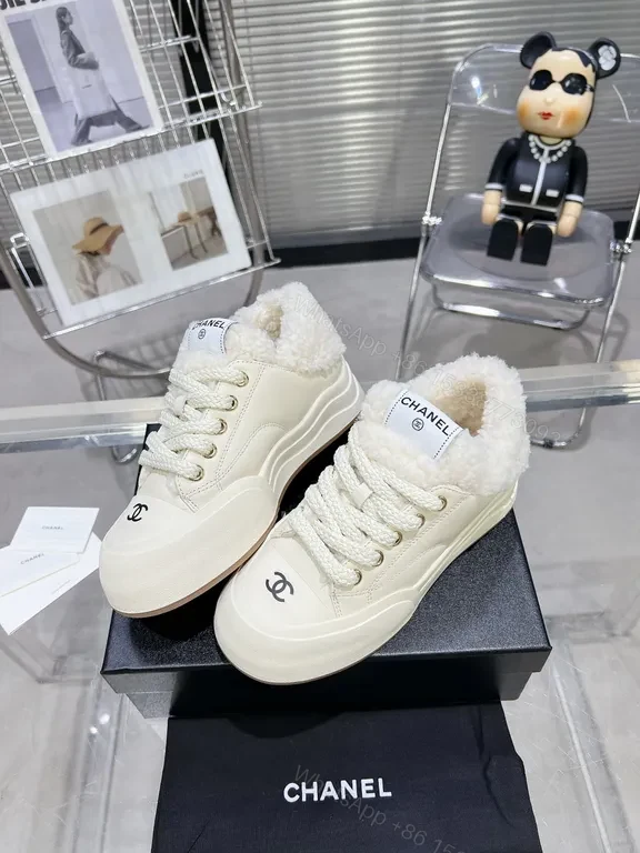 View 5 of Premium Cozy-Side Winter Sneakers: Chanel-Inspired Comfort