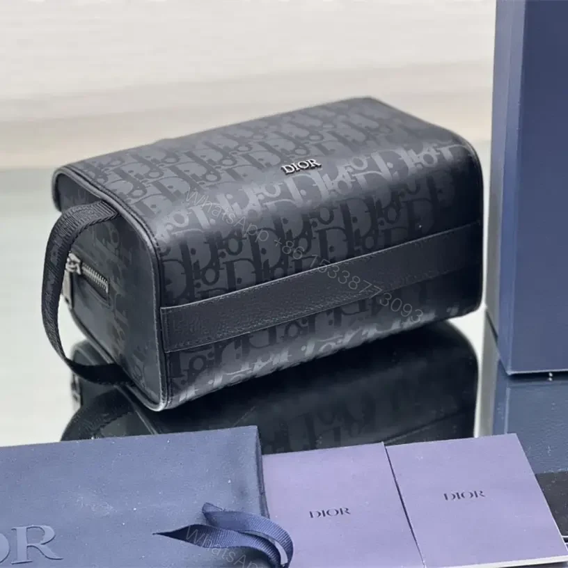View 6 of 高仿Dior*Lingot系列2ADH00N印花尼龍料化妝收納包黑色免檢版