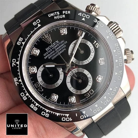 View 3 of Rolex Daytona 116519LN Oysterflex Diamond Replica