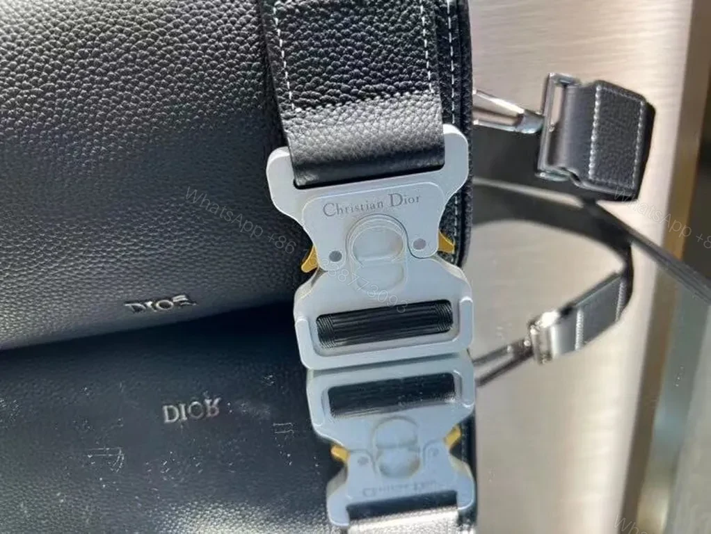 View 5 of Compact Black Pebble Leather Crossbody â€” Dior Style & Versatility