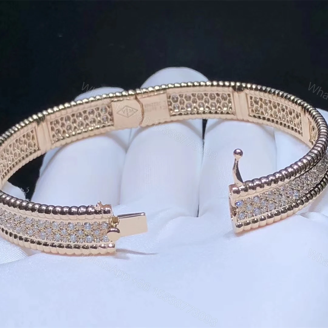 View 6 of VCA Perlée diamonds bracelet, 3 rows