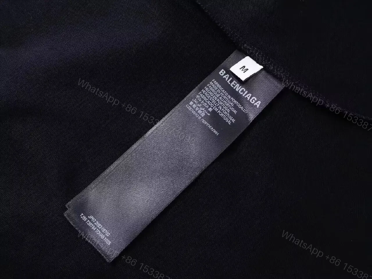 View 3 of Black Cotton Tee - Modern Luxe Graphic Patch Tee