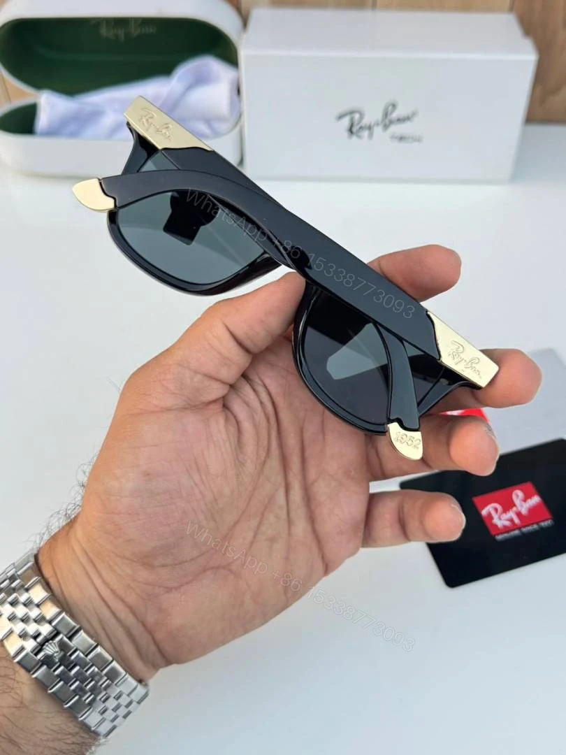 View 4 of First Copy Ray Ban RB2157 Black Gold Sunglasses Online India