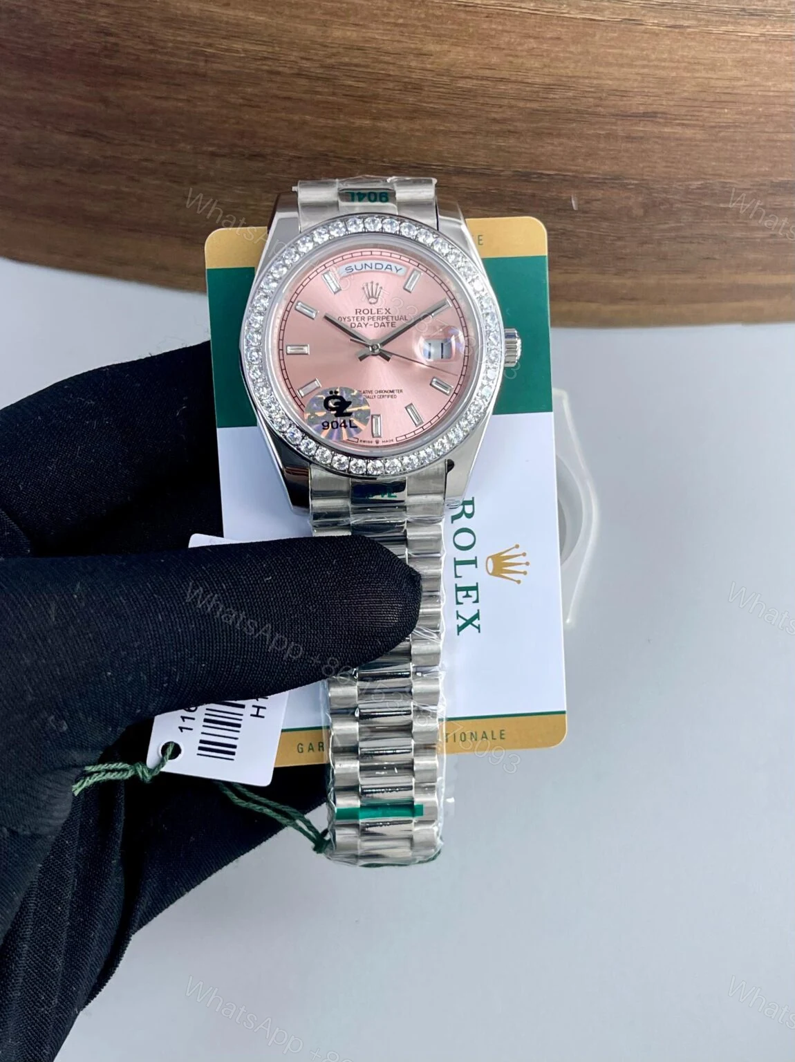 View 3 of Rolex Day-Date Ring Diamond Pink 40MM Automatic