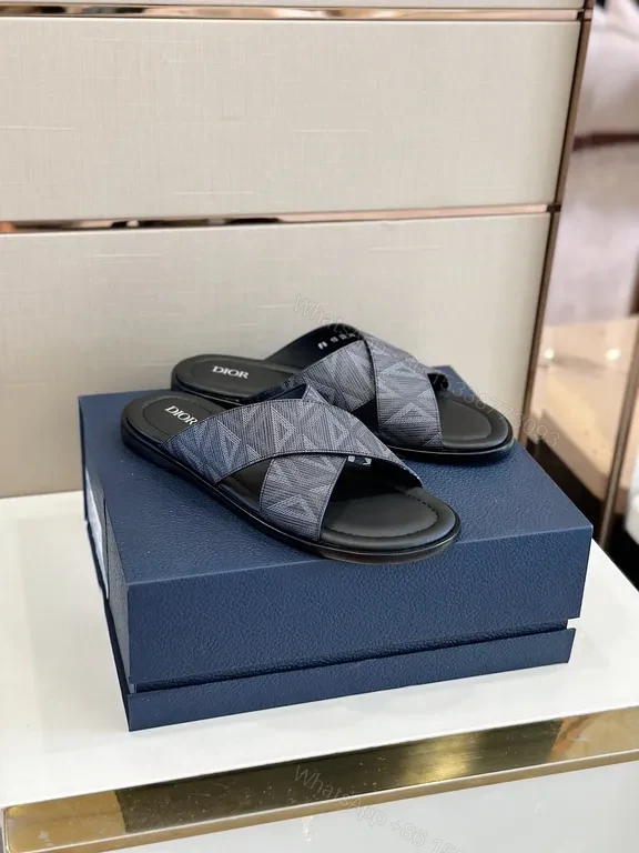 View 7 of Black Jacquard Dior Slides â€” Premium Comfort Sandals