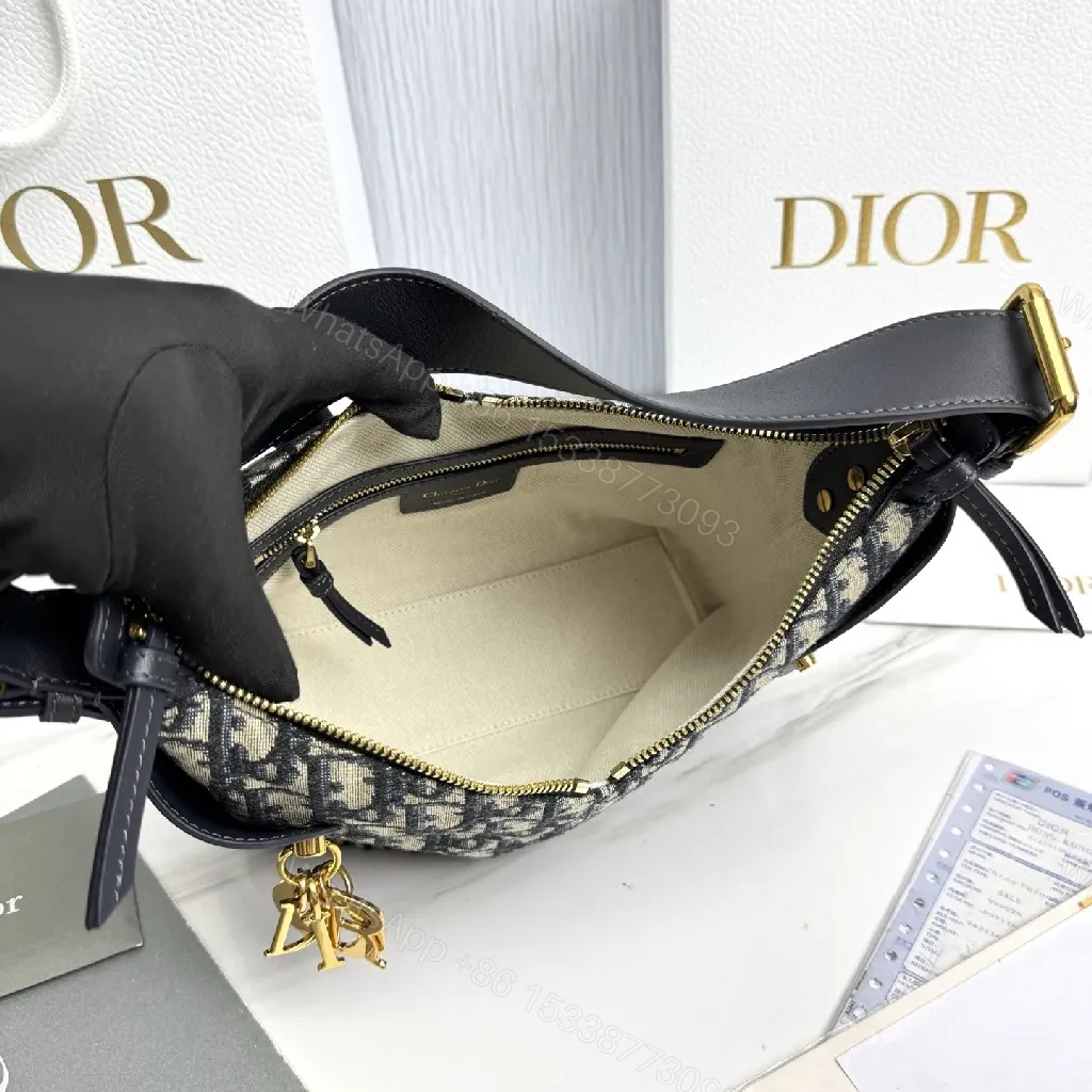 View 3 of Monogram Textured Bucket Bag: Black Leather Trim, Gold Hardware, Medium
