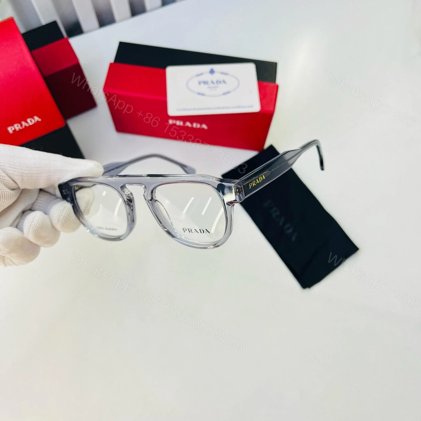 View 4 of Prada Eyeglass C08E05-2 UV Protection One Size