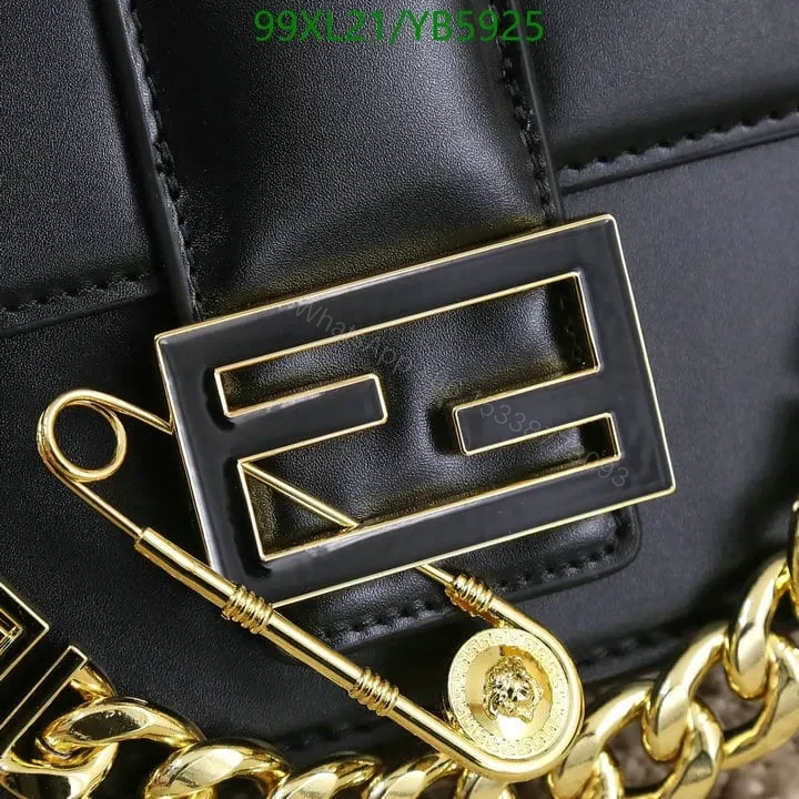 View 13 of Fendi Baguette Brooch White Leather Bag YB5925