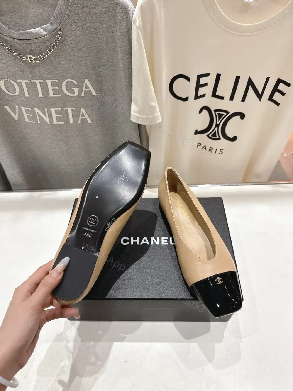 View 3 of Two-Tone Ballet Flats: Modern Chic Comfort & Style