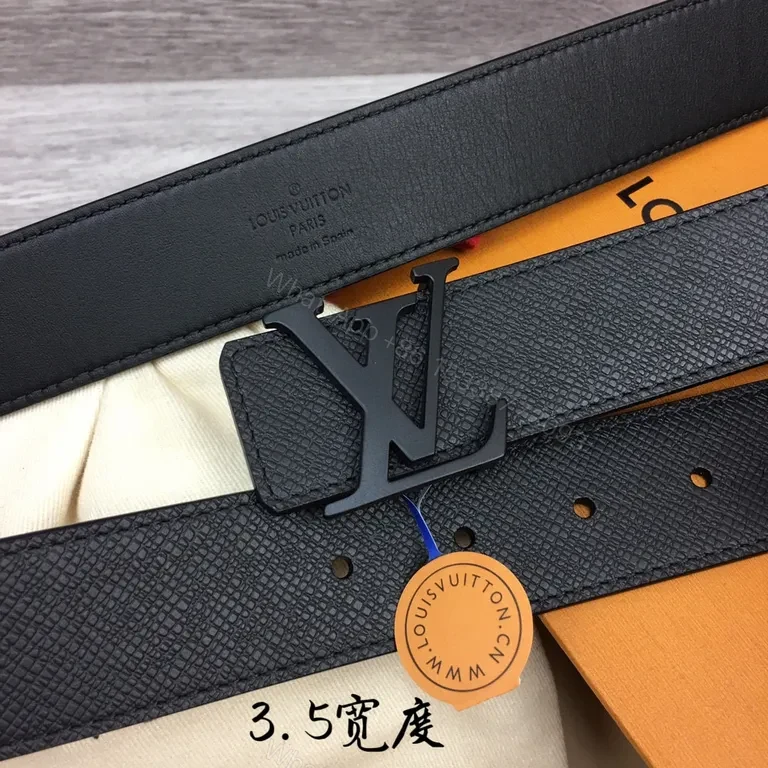 View 6 of Bold Leather LV Belt: Textured Luxury, Subtle Logo, All-Day Comfort