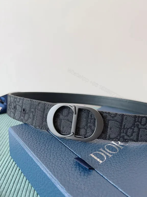 View 3 of Monogram Dior Belt: Subtle Luxury, Palladium Buckle, 2.5cm