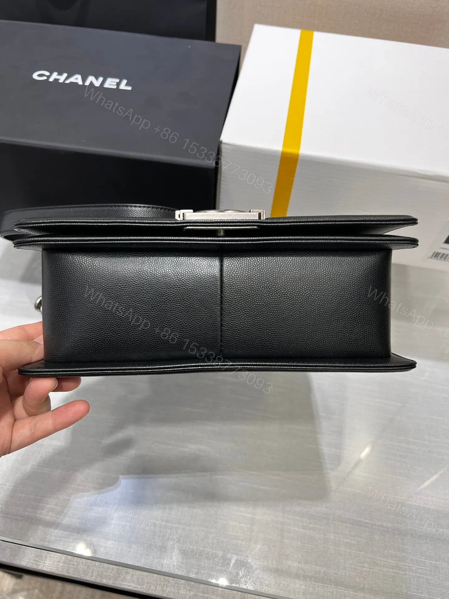 View 5 of Chanel Boy Black Sliver Hardware Woman’s 20cm