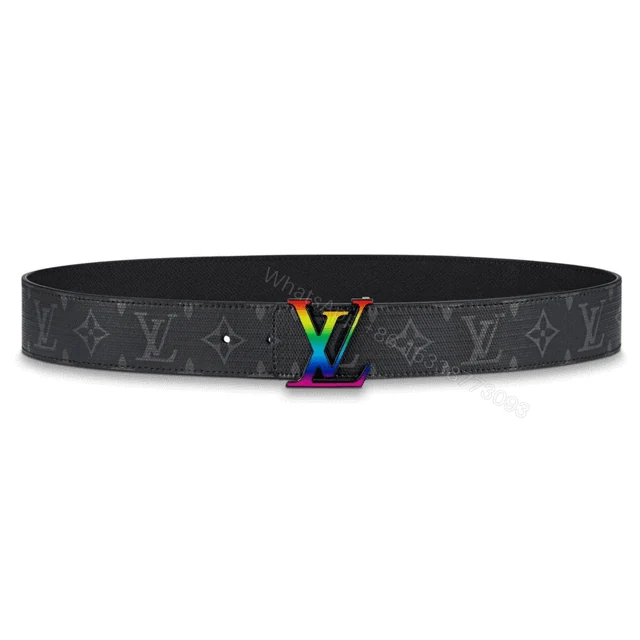 LOUIS VUITTON LV INITIALES REVERSIBLE BELT MONOGRAM ECLIPSE TAIGA 40MM RAINBOW – B149 — view 1