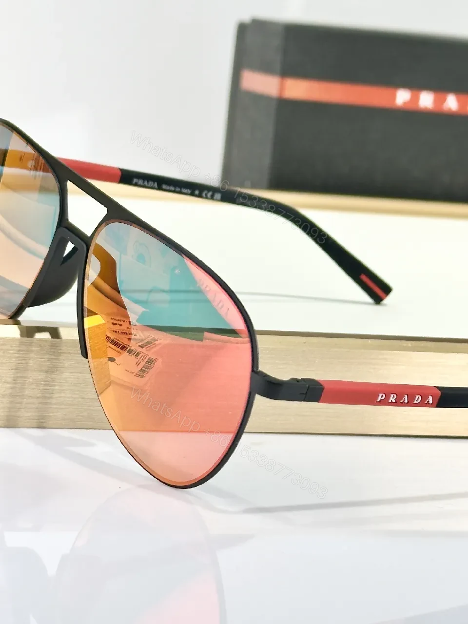 View 9 of Bold Color-Shift Aviator Sunglasses: Reflective Lens, Luxe Style