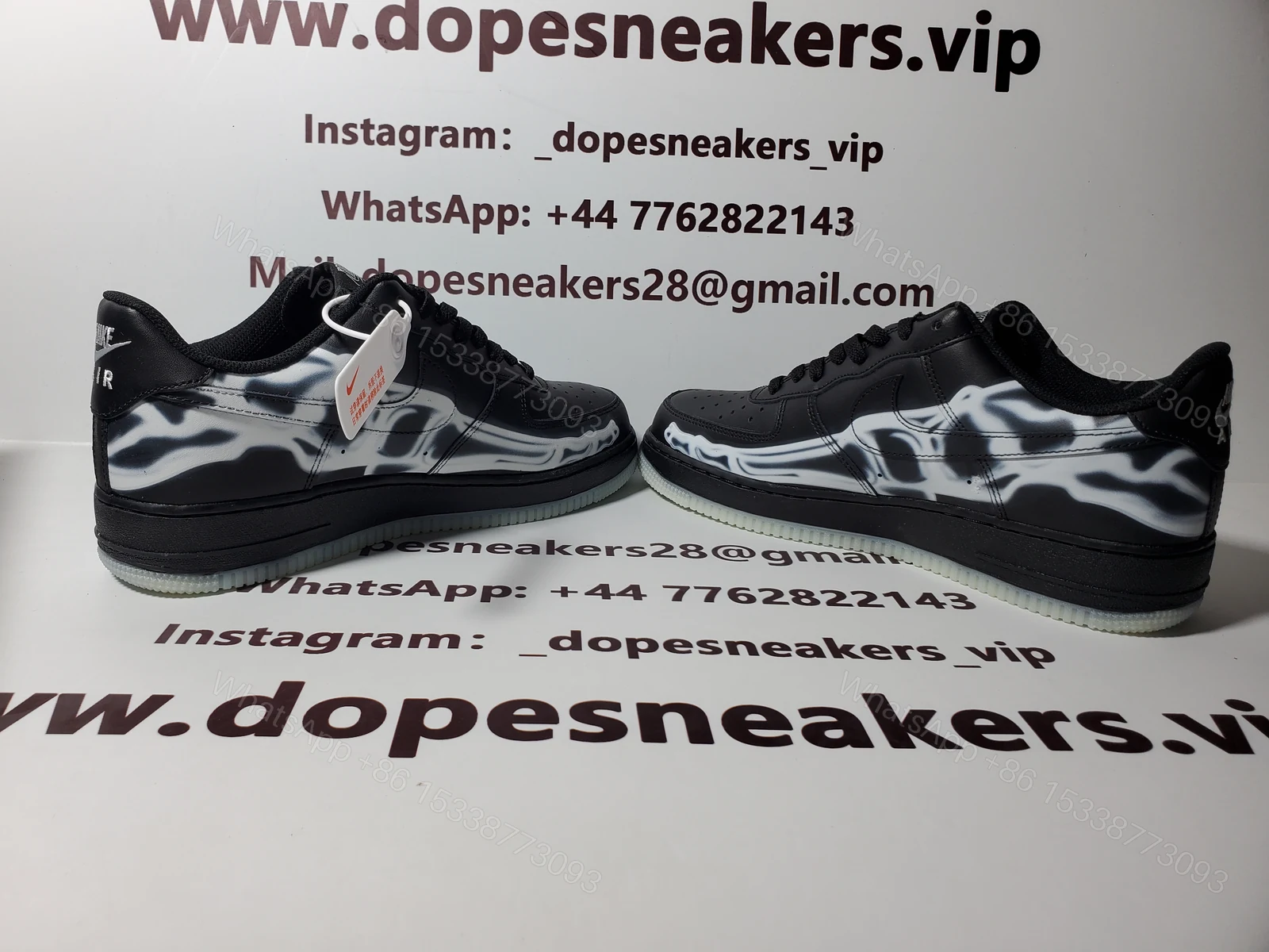 View 3 of Nike air Force Black Skeleton Halloween (2019) BQ7541 001