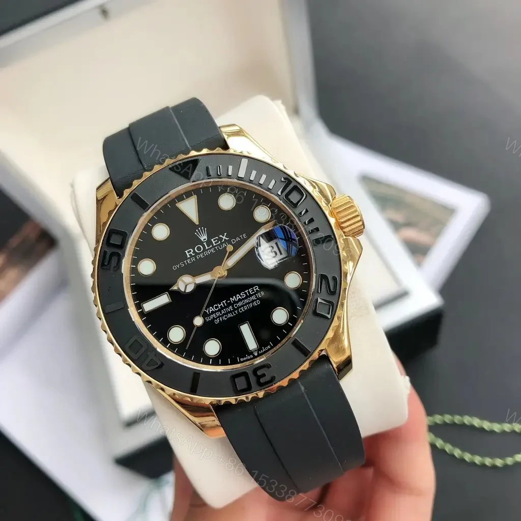 View 4 of Rolex Yacht-Master 42 Replica Premium 42MM Everose Black Dial Oysterflex 226658-0001