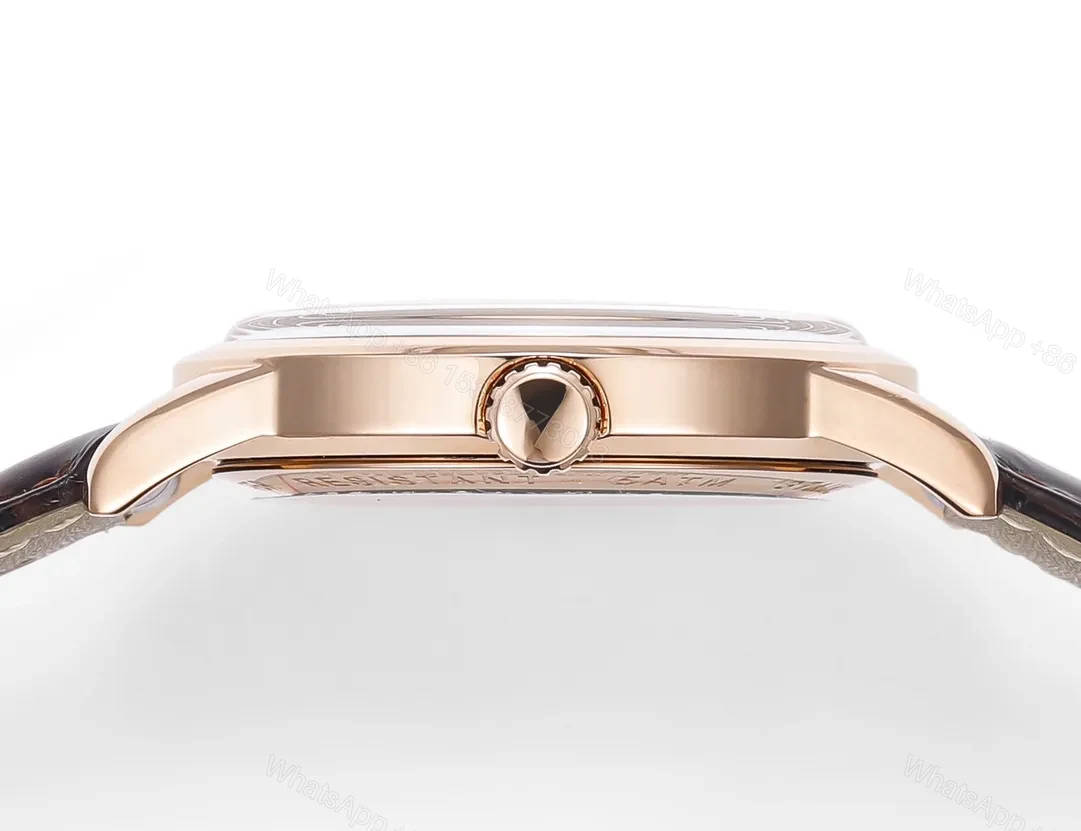 View 7 of Longines Conquest Classic Re Edition Cyclops Watch Rose Gold with Brown Leather Strap