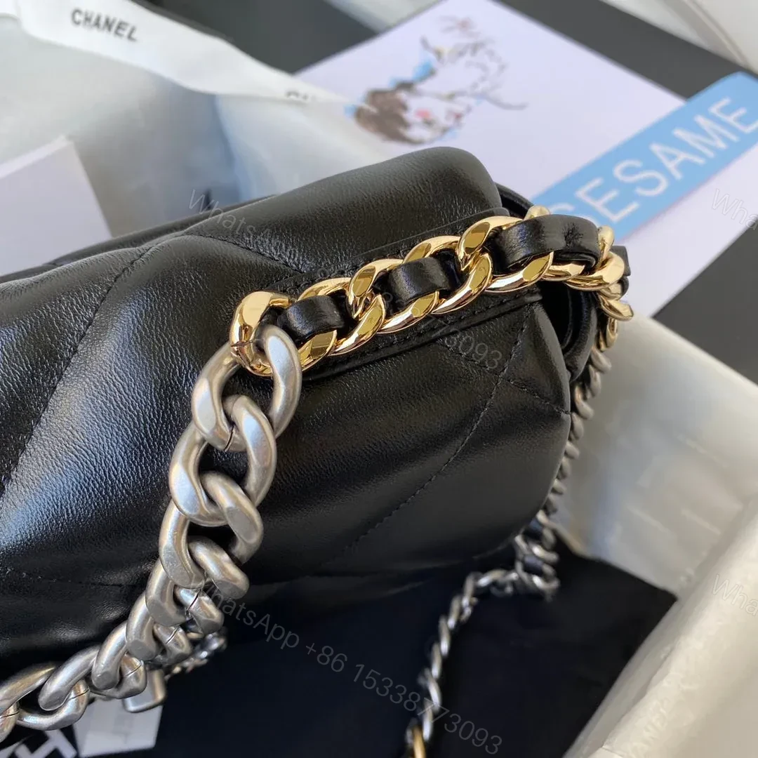View 3 of CHANEL CC MEDIUM 26 FLAP BAG IN BLACK LAMBSKIN
