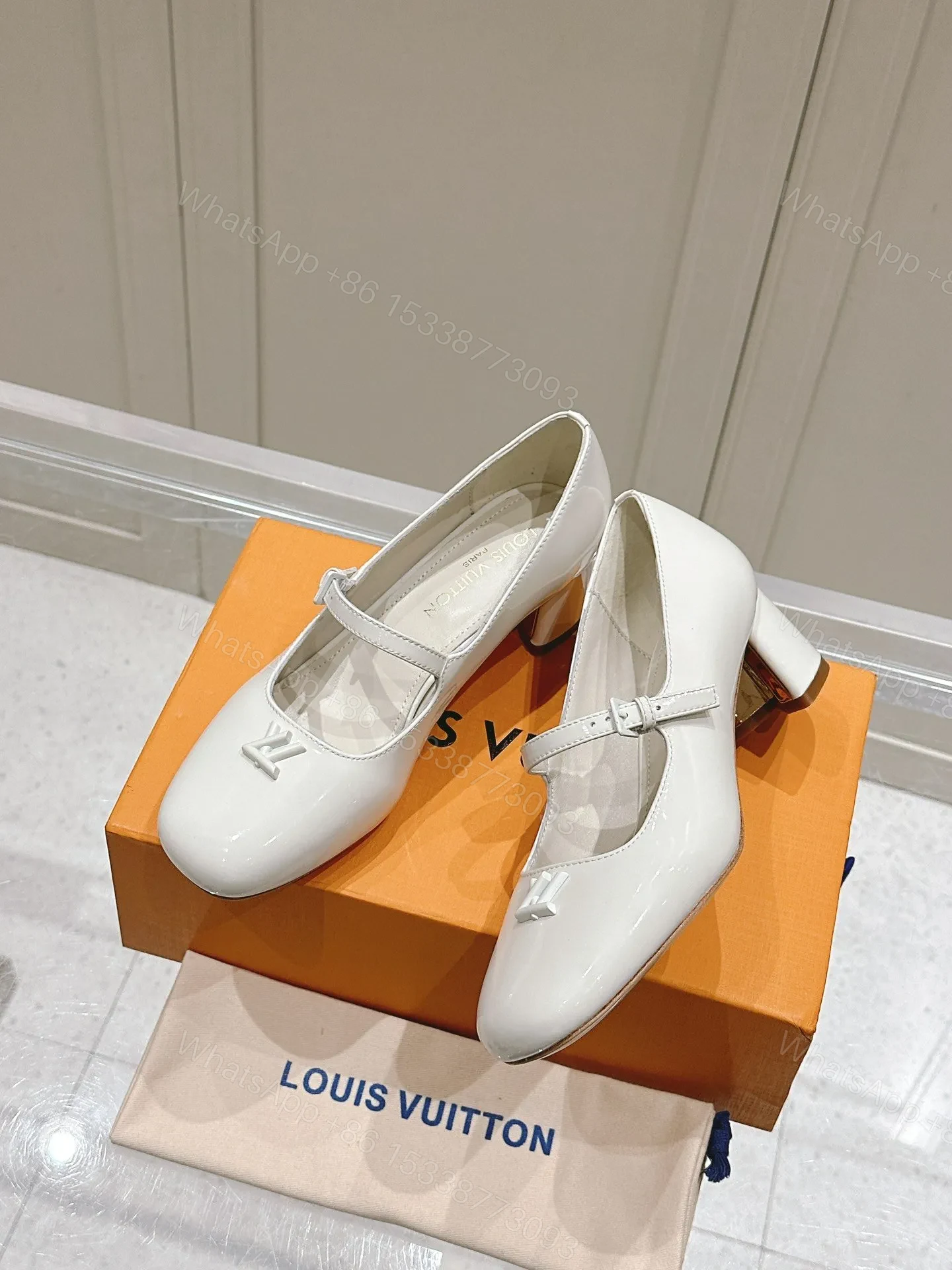 View 2 of LV Women White Patent Leather Heels