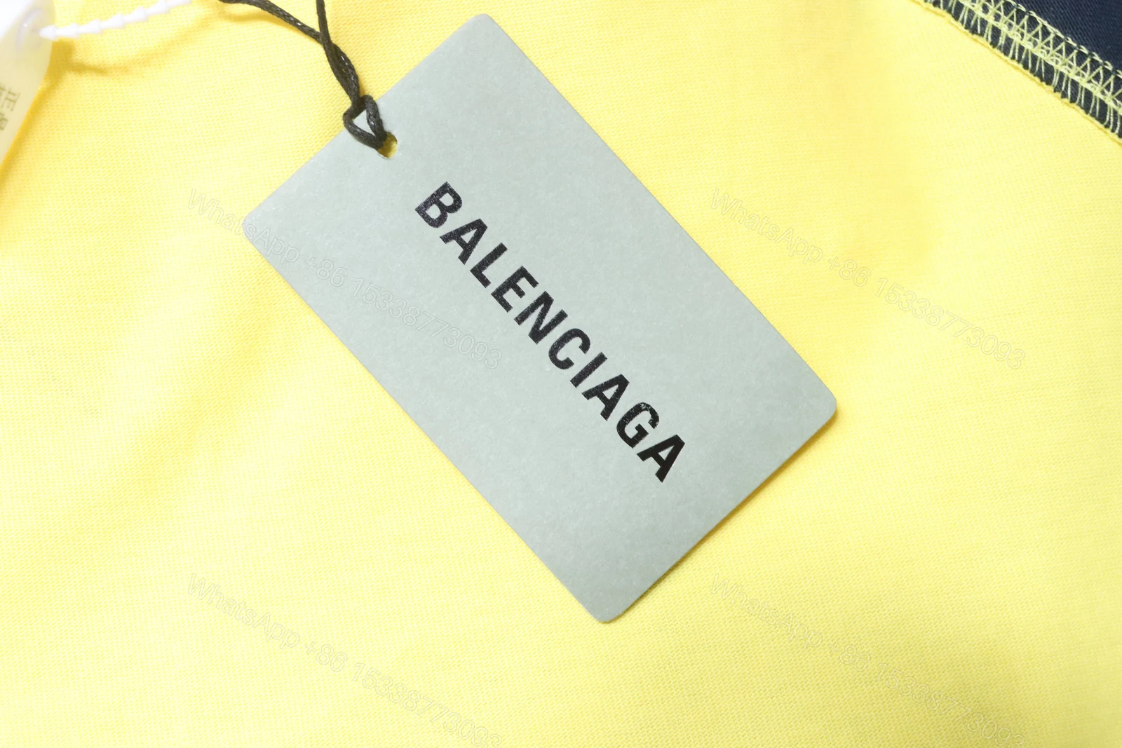 View 2 of Balenciaga Clothes 26SS Signature Letter Print Raglan Short Sleeve T-Shirt yellow