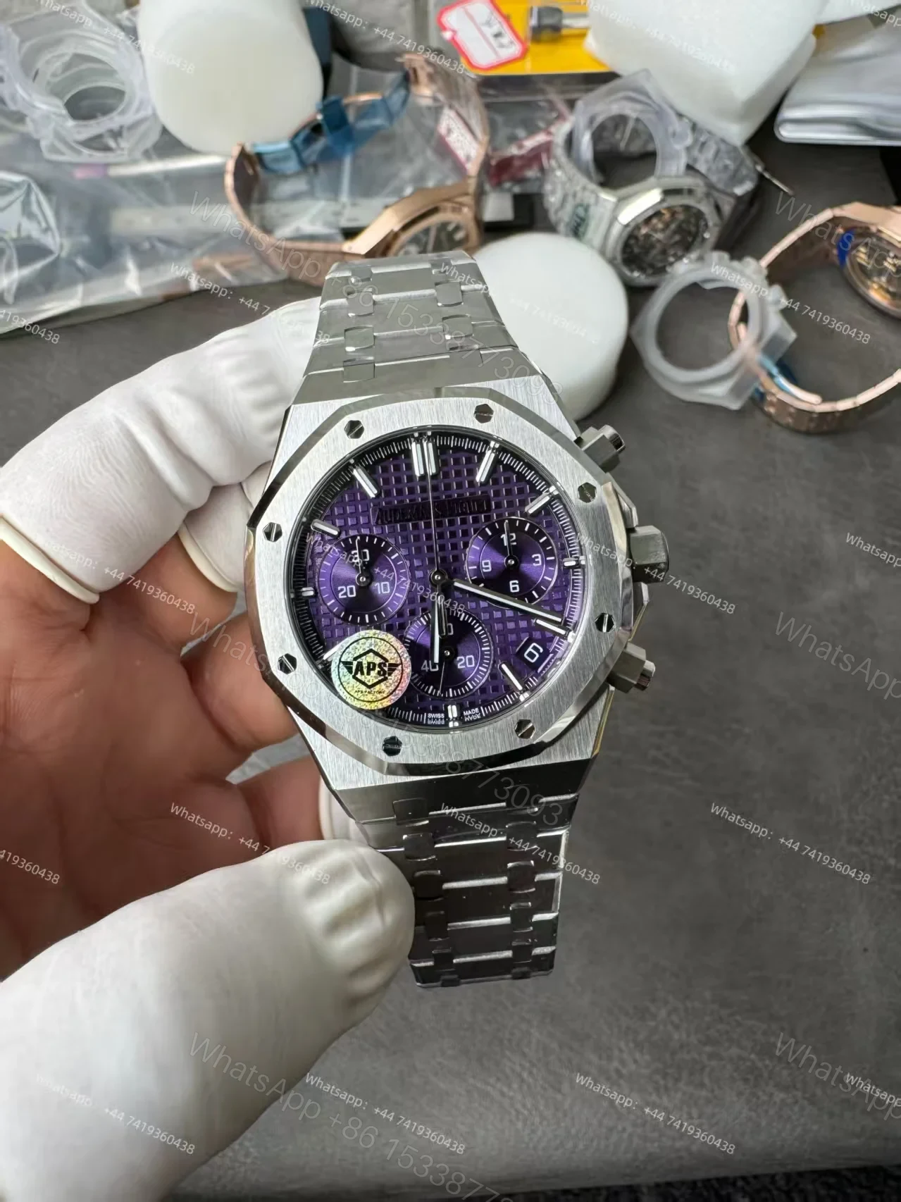 View 6 of Audemars Piguet Super Clone Royal Oak Purple Dial 26240 Chronograph 41mm Cal.4401